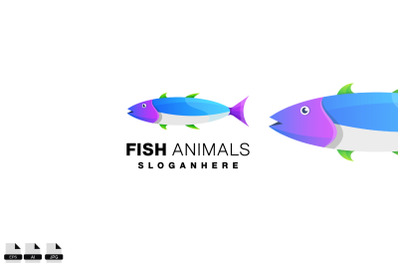 fish animal logo colorful design for business