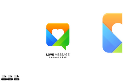 love message logo icon for application symbol design