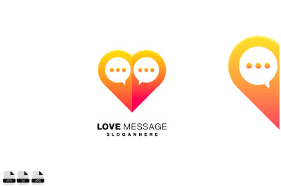 love message logo colorful design template