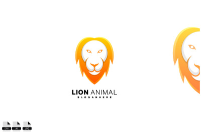 lion head animal design logo vector illustration