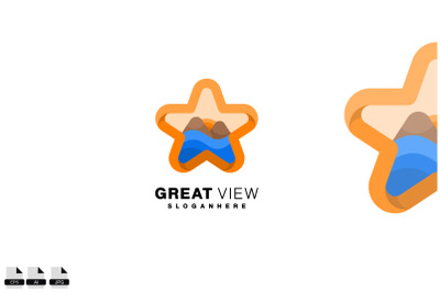 great view logo vector design style colorful