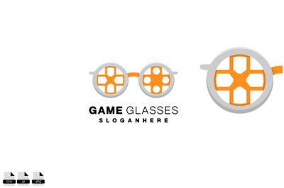 game pad glasses logo style colorful design icon