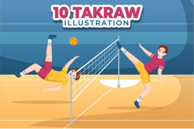 10 Takraw Sports Illustration