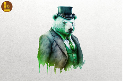 Gangster Polar Bear St Patrick&#039;s Day