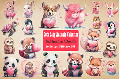 Cute Baby Animals Valentine&#039;s Day Bundle
