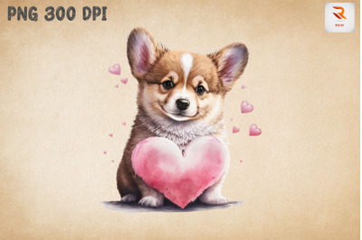 Cute Pembroke Welsh Corgi Valentine