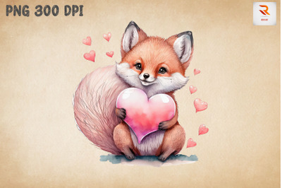 Cute Baby Fox Valentine&#039;s Day