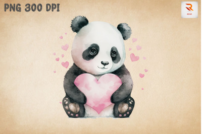 Cute Baby Panda Valentine&#039;s Day