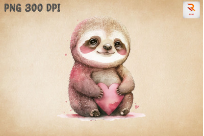 Cute Baby Sloth Valentine&#039;s Day 2