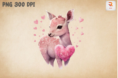 Cute Baby Deer Valentine&#039;s Day