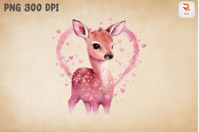 Cute Baby Deer Valentine&#039;s Day 2