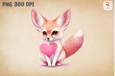 Cute Baby Fennec Fox Valentine&#039;s Day