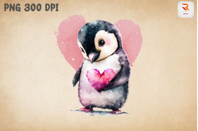 Cute Baby Penguin Valentine&#039;s Day