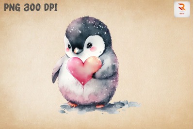 Cute Baby Penguin Valentine&#039;s Day 2