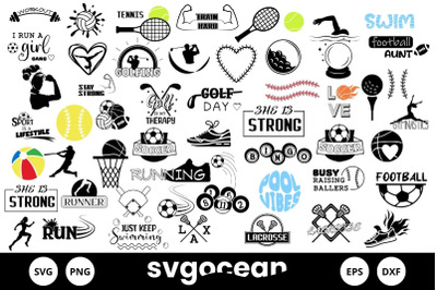 Sports Svg Bundle | Clipart | Silhouette | Cut Files