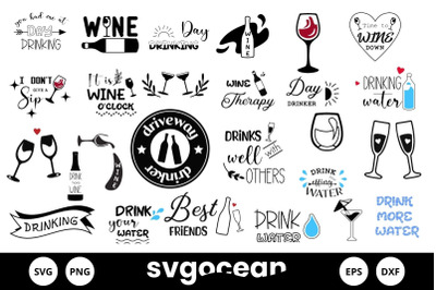 Drinking Svg Bundle | Clipart | Cut Files