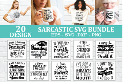 Sarcastic SVG Bundle - Sassy Funny Quotes for Coffee Mugs