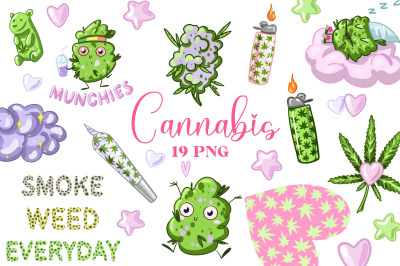 Cannabis clipart Sublimation, Cute Weed planner, Marijuana digital sti