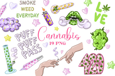 Cannabis clipart Sublimation, Cute Weed, Marijuana sticers