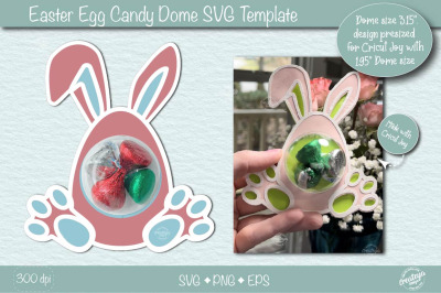 Easter Candy Dome Holder SVG| Easter bunny egg candy holder SVG| Bunny