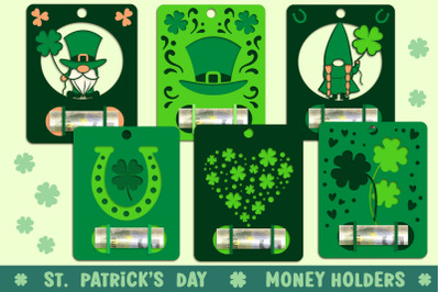 St Patricks Money Cards  6 SVG templates