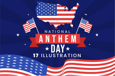 17 National Anthem Day Illustration