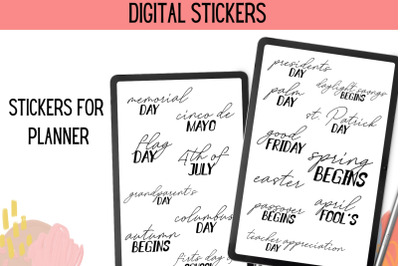Basic Planner Words, Duo Stickers