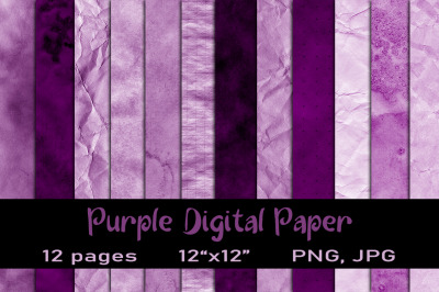 12 Digital Paper Purple PNG