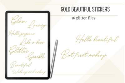 Gold glitter stickers for planners