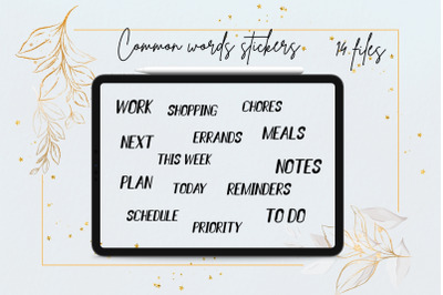Basic Words Stickers for Planner