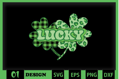 Lucky Clover Leopard Plaid St Patrick