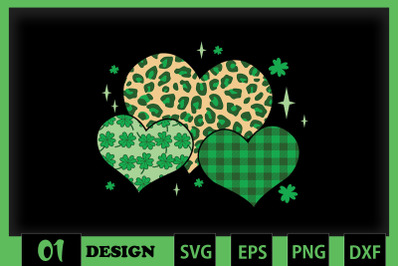 St Patrick Day Leopard Lucky Heart