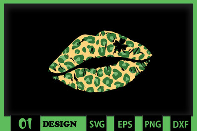 Leopard Lips St Patrick Day Lucky Leaf