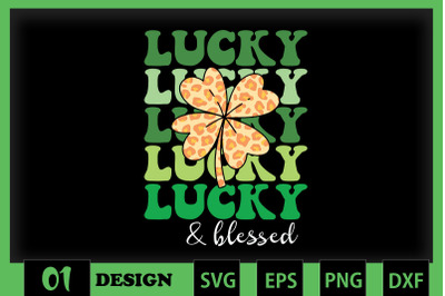 Lucky and Blessed Retro St Patrick Day