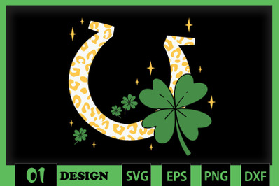 Horseshoe Leopard Lucky Leaf St Patrick