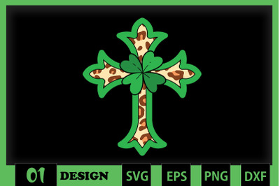 Lucky Leaf St Patrick Day Cross