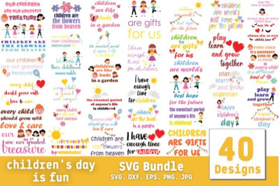 Children&#039;s Day is Fun SVG Bundle