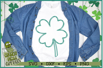 4 Leaf Clover Scribble St. Patrick&#039;s Day SVG