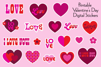 Printable Mod Valentine&#039;s Day Stickers