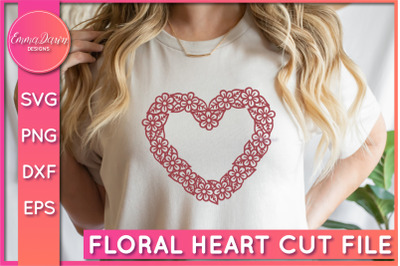Floral Heart SVG | Flower Heart Cut File