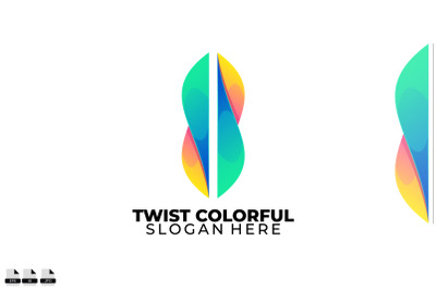 twist logo colorful gradient style