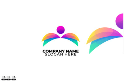 people logo colorful gradient style