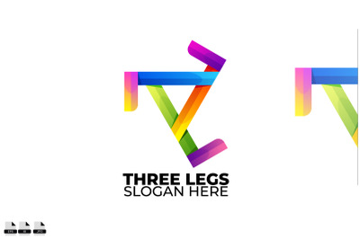 three logo colorful gradient style