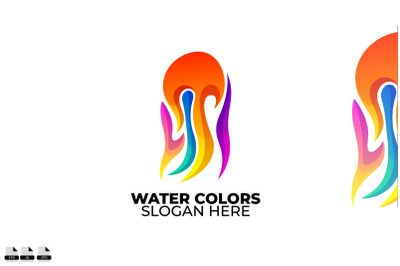 water logo colorful gradient style