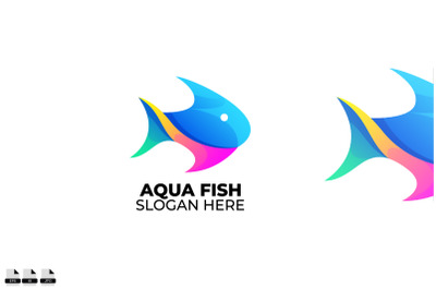 aqua fish logo colorful gradient style