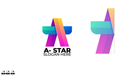 a star logo colorful gradient style