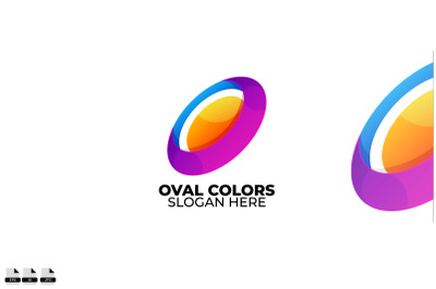 oval logo colorful gradient style