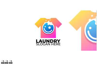 laundry logo colorful gradient style