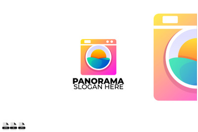 laundry logo colorful gradient style