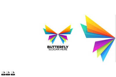 butterfly logo colorful gradient style